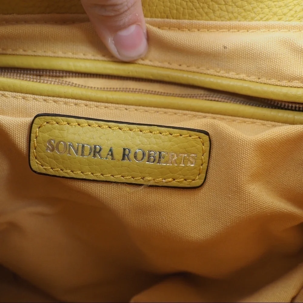 Sondra Roberts yellow gold leather shoulder bag